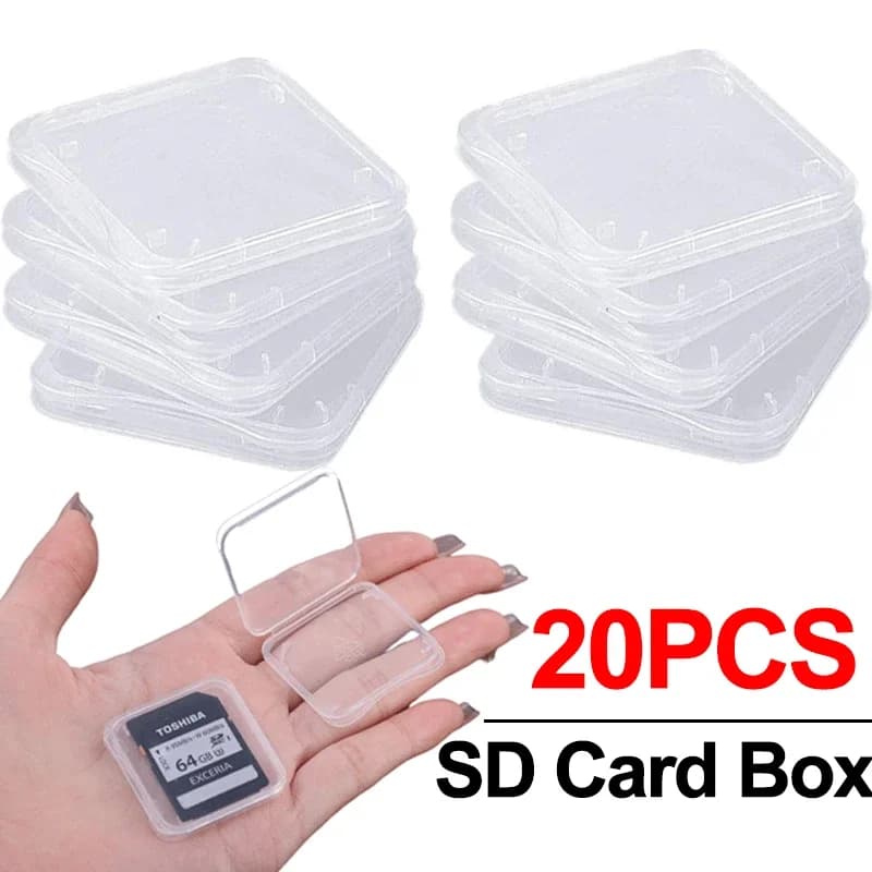 1-20 pezzi di plastica trasparente custodia per scheda di memoria SD scatola di immagazzinaggio lettore di schede scatola di immagazzinaggio custodia trasparente per scheda Micro SD TF