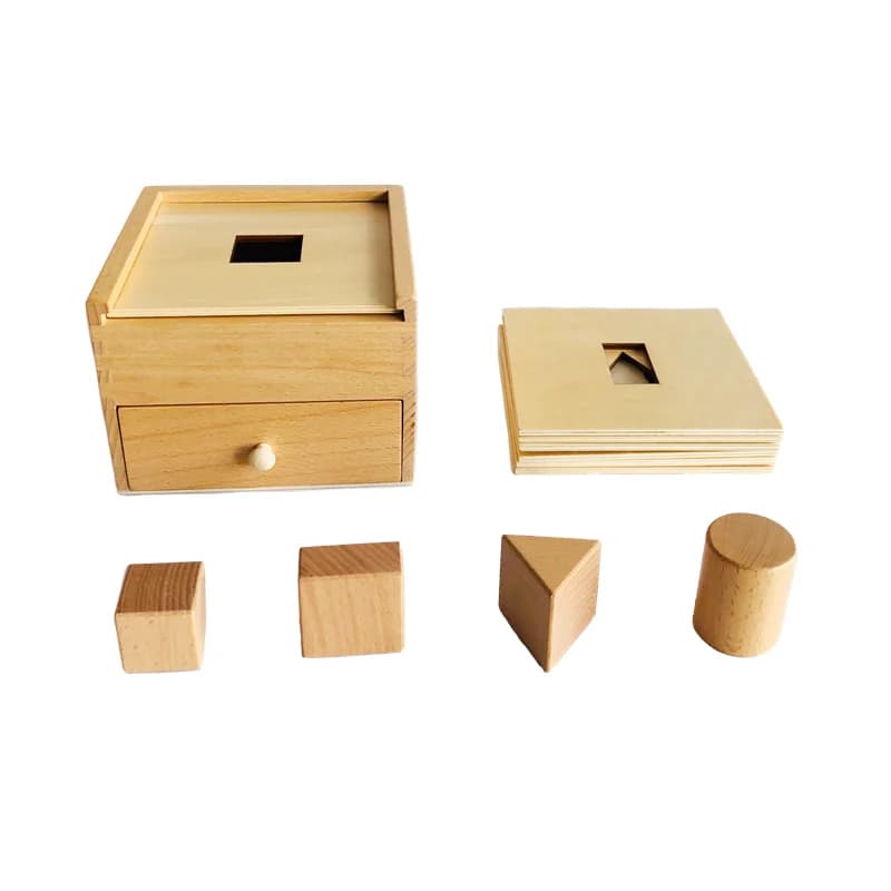 Scatola Geometrica con Cassetto e Pannelli Intercambiabili, Gioco Educativo Montessori per Bambini, Gioco per la Coordinazione Occhio-Mano