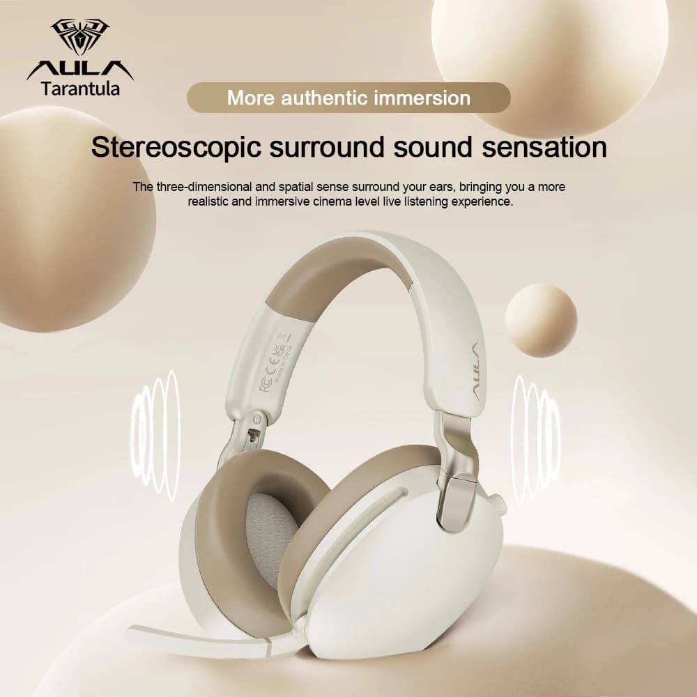 AULA New A500 Wireless Head-mounted Headset 2.4G/Bluetooth/Wired Headphones with Nolse reduction Auxiliary for e-sports with microphone