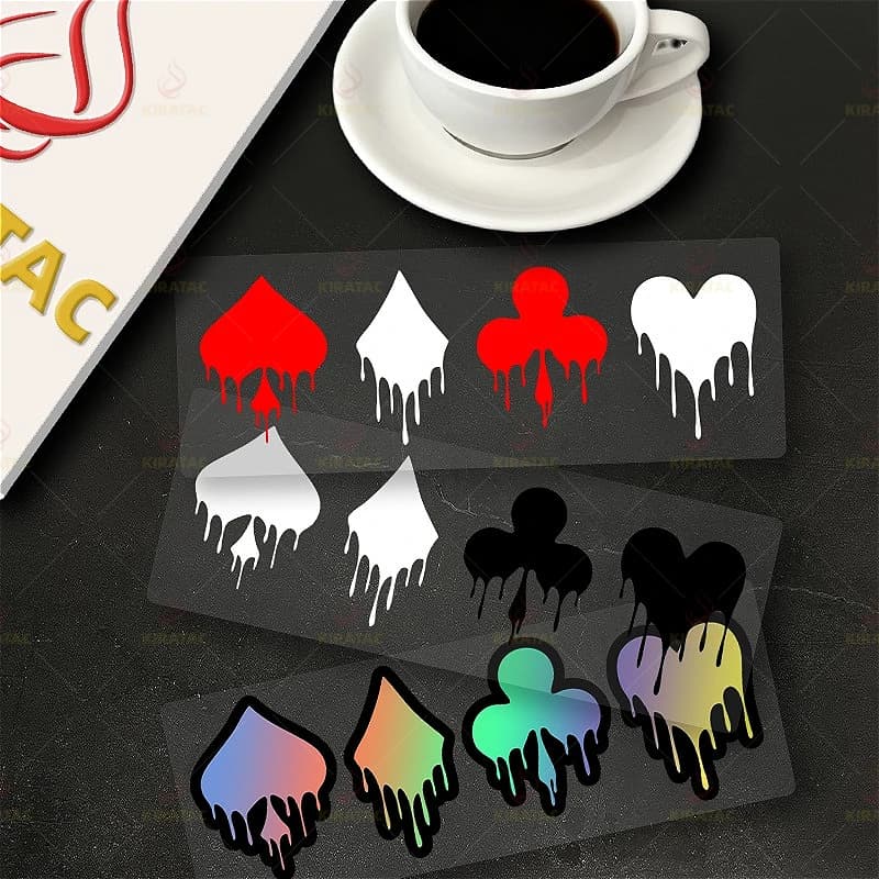 1 adesivo in vinile impermeabile a forma di carta da gioco per auto, moto, casco, laptop, bici, decorazione.