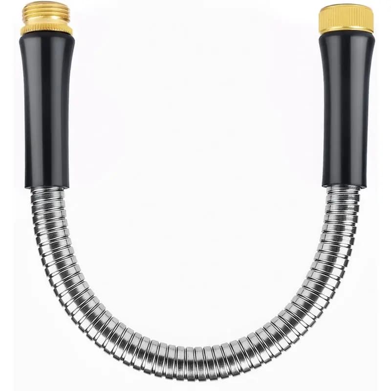 Garden Tube Feb.Short 1Ft X 5/8", Metal Garden Tube for Coil and Faucet, 304 Stainless Steel Connecting Tube Durable