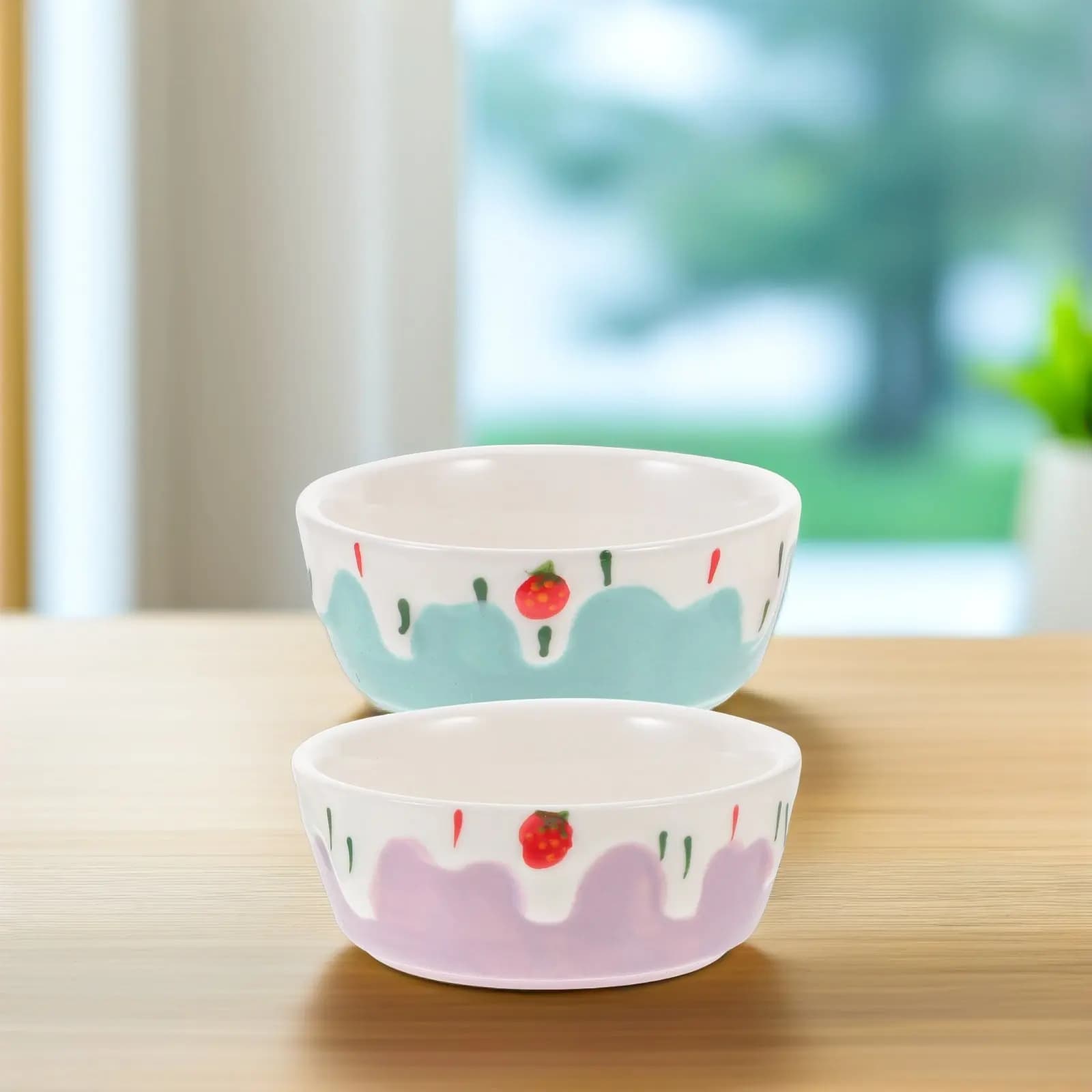 2 Ciotole in Ceramica per Animali, Design Profondo Antispruzzo e Antiversamento, per Piccoli Animali, Criceti, Porcellini d'India, Ricci, Ciotola per Gabbia