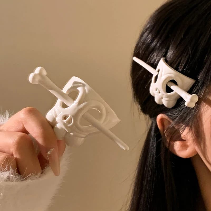 Divertenti forcine per capelli a forma di teschio fantasma, fermagli per capelli a forma di scheletro, accessori per capelli da donna