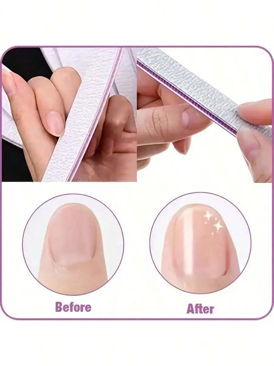 5pcs Professional Crescent Shape Wooden Nail Files, Simple Nail Files, Real Thin Nail Buffers, Manicure Shaping & Polishing Files