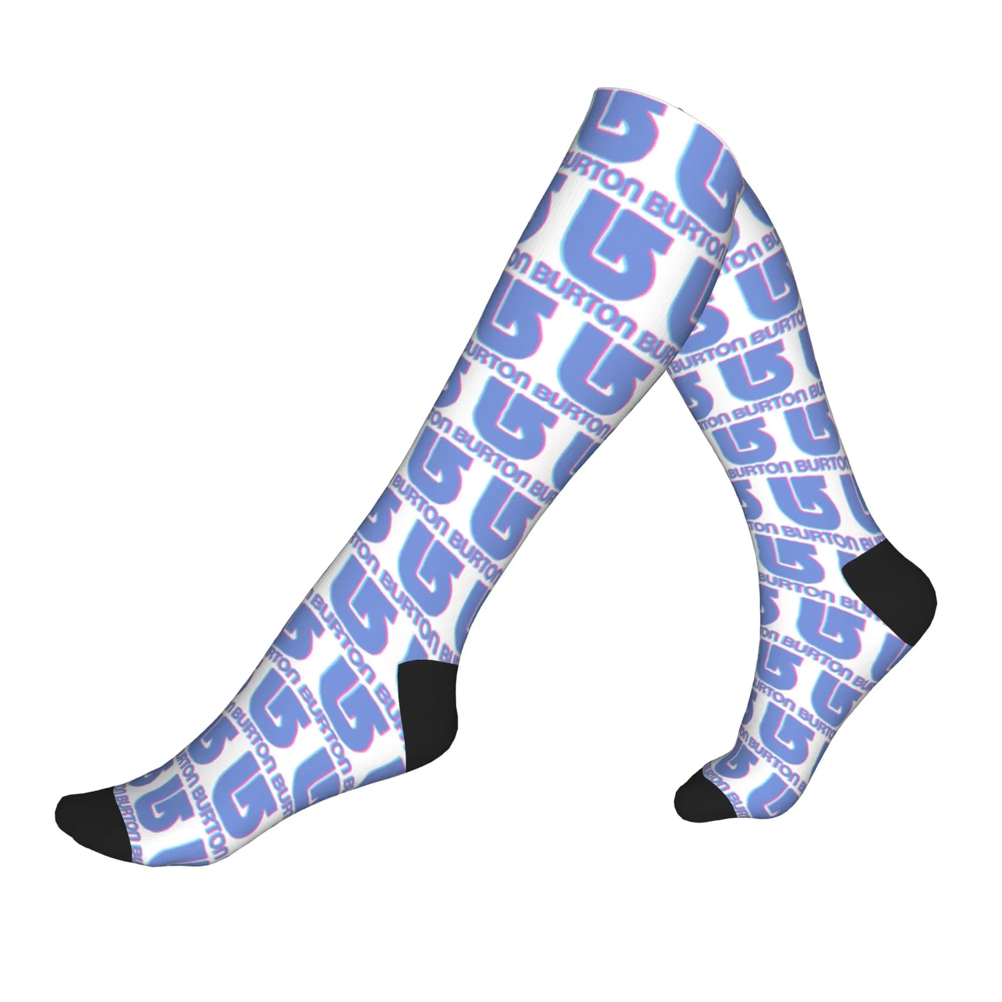 Calzini da uomo Kawaii Burtons Snowboards, calzini sportivi unisex caldi e confortevoli con stampa 3D, calzini sportivi a compressione