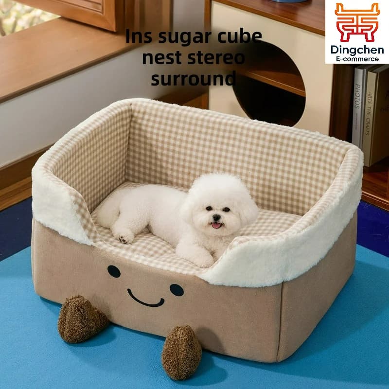 New Semi-enclosed Pet Dog Bed All Season Winter Warm Cozy Security Sofa Cute Cat Sleeping Nest Indoor Pet Supplies Wholesale