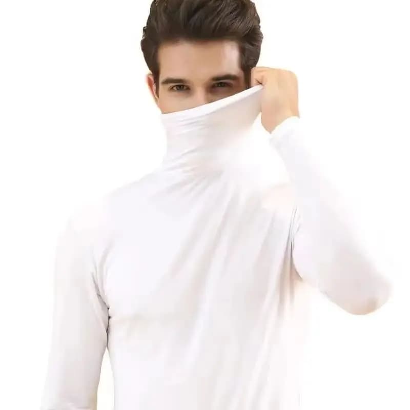 Dolcevita da uomo tinta unita sottile elastico sottile pullover primavera autunno intimo dolcevita uomo maglia camicetta base maglietta top