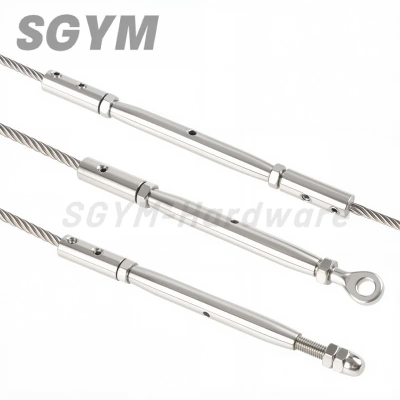 1pcs 304 Stainless Steel Cable Railing Thread Fittings Wire Rope Tensioner Receiver Terminal End Toggle Anchor Cross Clip Clamp