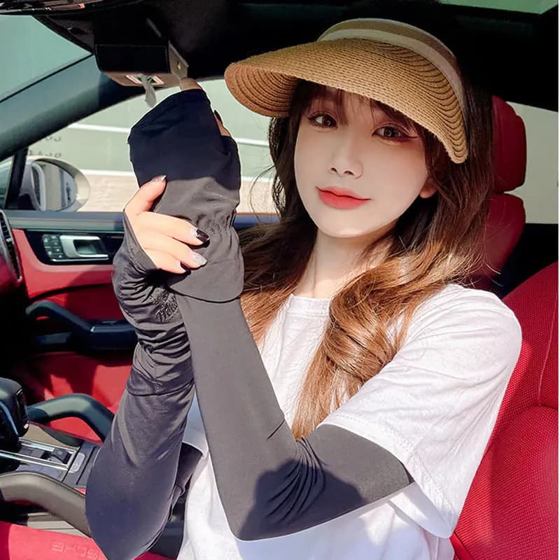 Women's Refrigerant Sleeves, Solar Protection Gloves, Summer Ice Silk Socks, Stackable Melted Sleeves, Cycling Arm Protectors