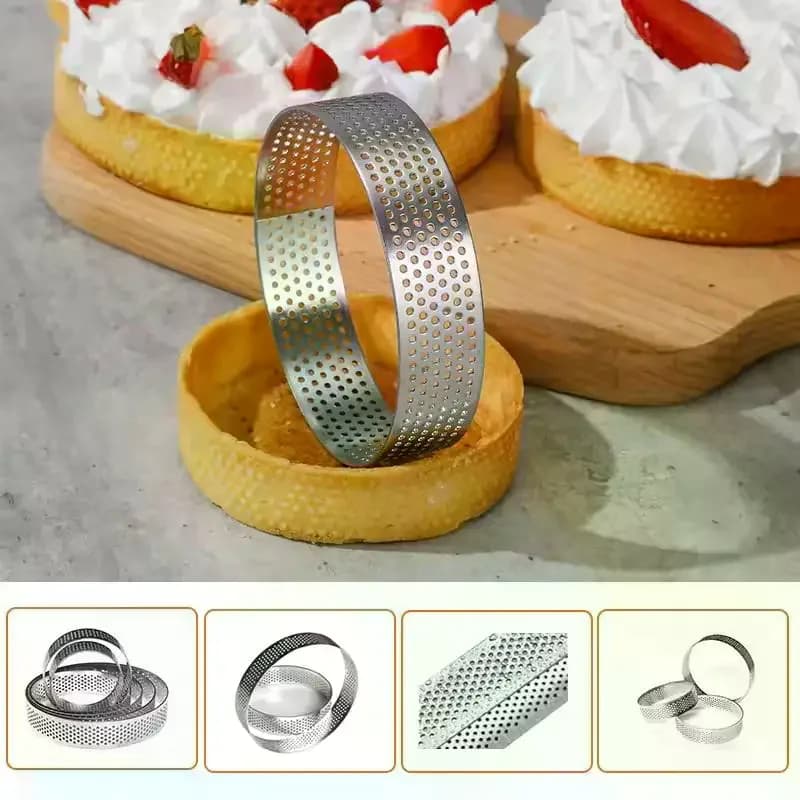 5/6/7/8 CM Classico In Acciaio Inox 304 Mousse Anello Torta Stampo Con Foro Crostata Fondo Torre Torta di Frutta Quiches Strumento di Cottura