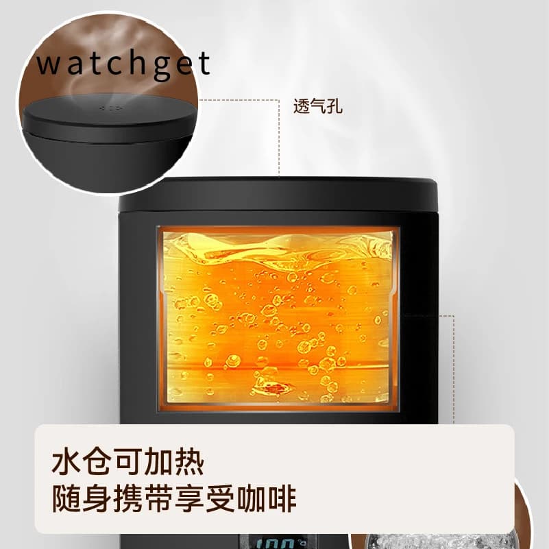 watchget Portable Electric Semi-Automatic Espresso Maker, Household Concentrate Coffee Machine, Black Model with Stand