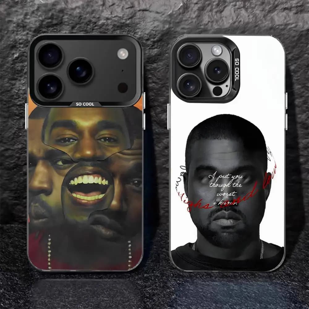 Cover per iPhone K-Kanye YE West BULLY per modelli 17, 16, 15, 14, 13, 12, 11, Pro, Max, Plus, Nera Opaca Antiurto