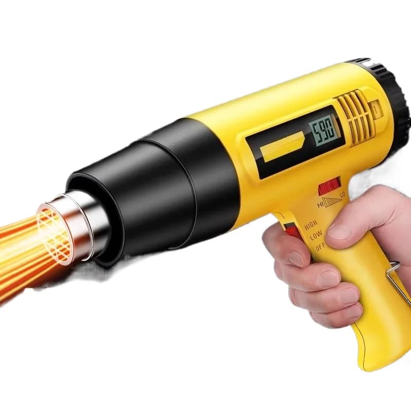 Piccola pistola termica industriale ad alta potenza per applicazione di pellicole, specializzata per riparazioni, soffiatore ad aria calda con display digitale