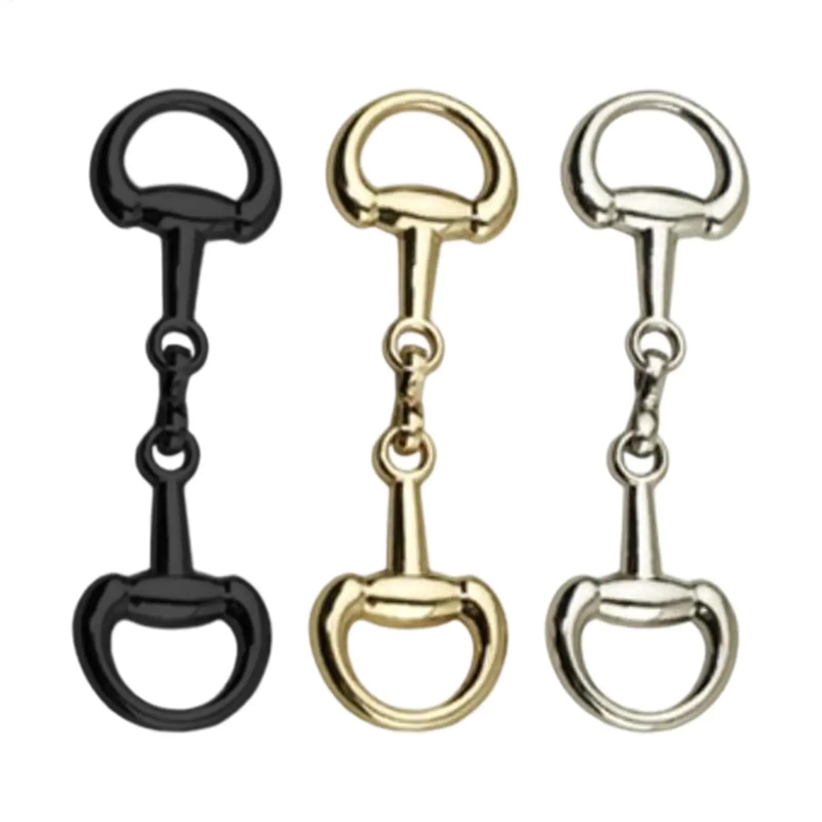 Double D-Ring Snaffle Bit Alloy Equestrian Connecting Clasp D-Ring Snaffle Bit Connectors for Shoes Decoration Loafers Purse