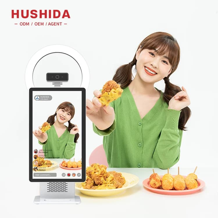 HUSHIDA 15.6 InchTiktok Mobile Live Broadcast Lcd Touch Screen Video Switcher Broadcast Live Video Streaming Deck Equipment