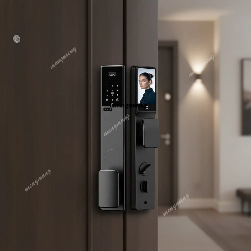 Serratura con impronta digitale, riconoscimento facciale, password domestica, anti-graffio, impermeabile, smart lock, antifurto, set completo per porta