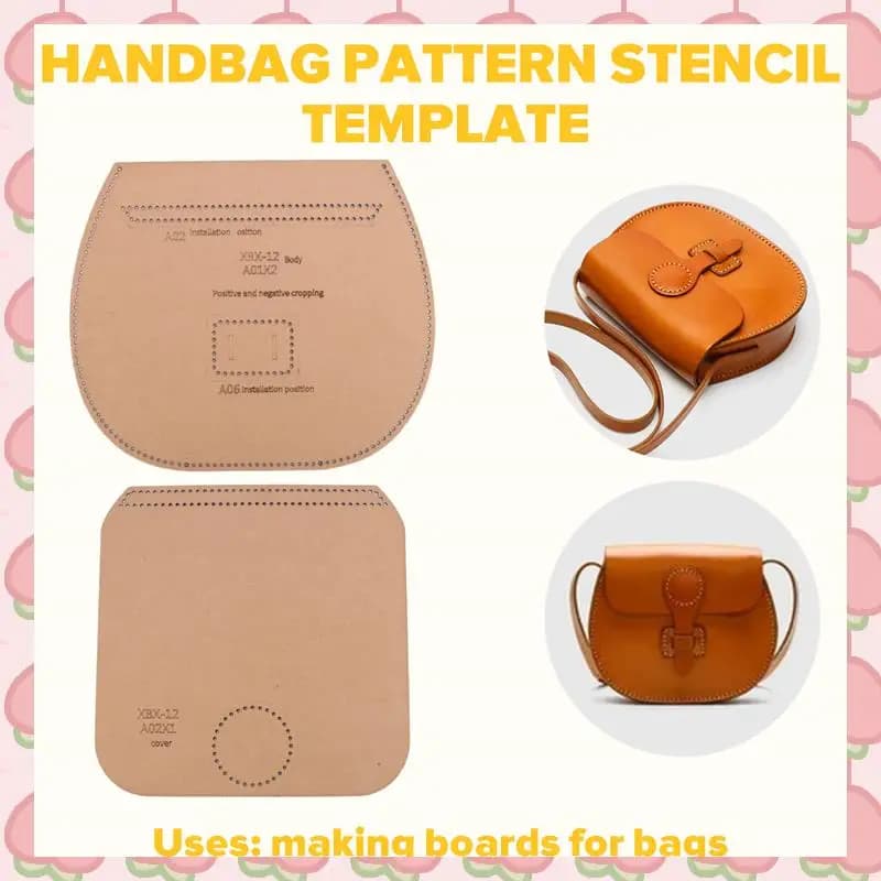 N18R 1 set kit di attrezzi in pelle borsa Kraft modello di cucito dimensioni del prodotto finito 21X19x6,5 cm