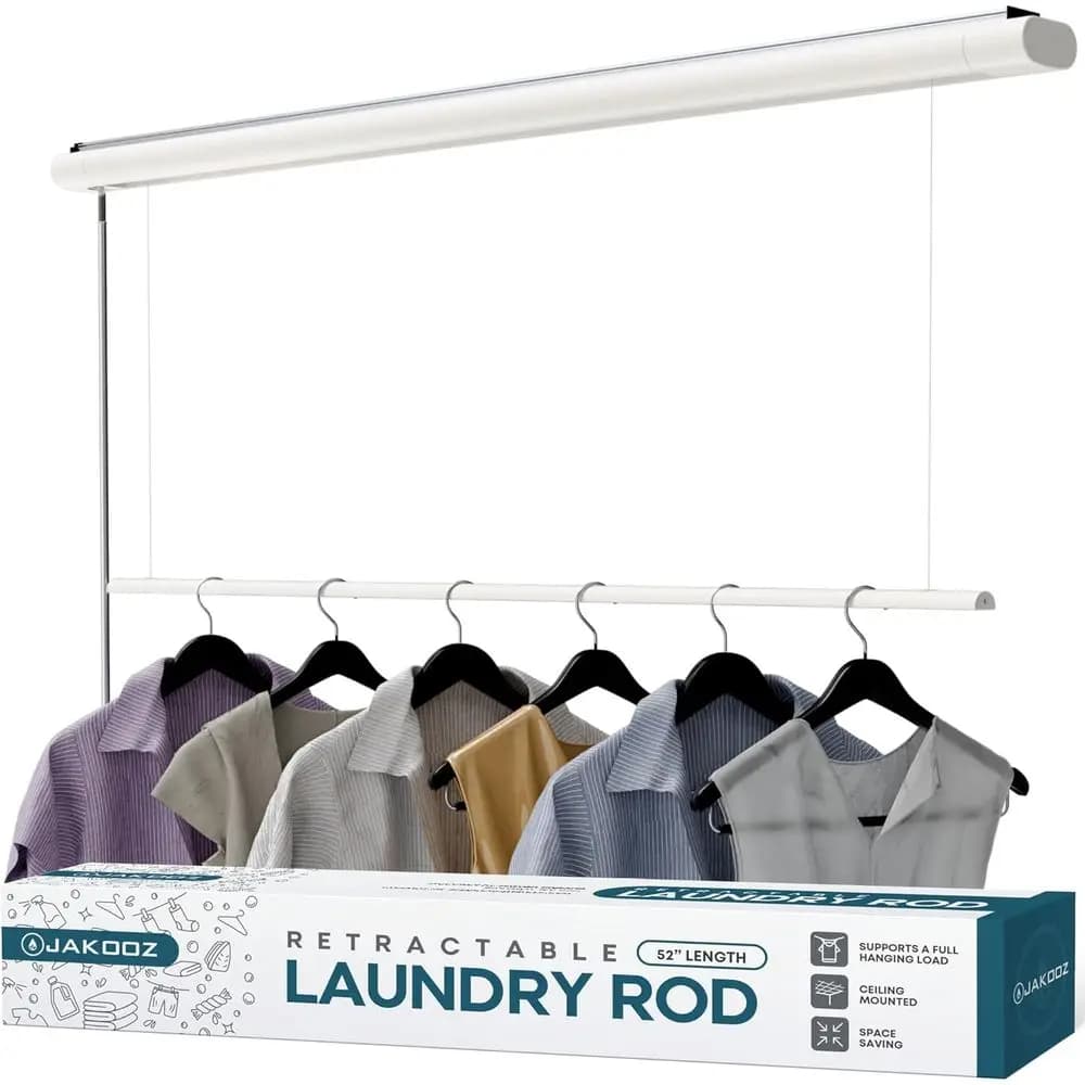 Sliding clothes rack or clothes rack - 52.4 cm pull-out rod for Laundry, Spacious Design or Interior Drying