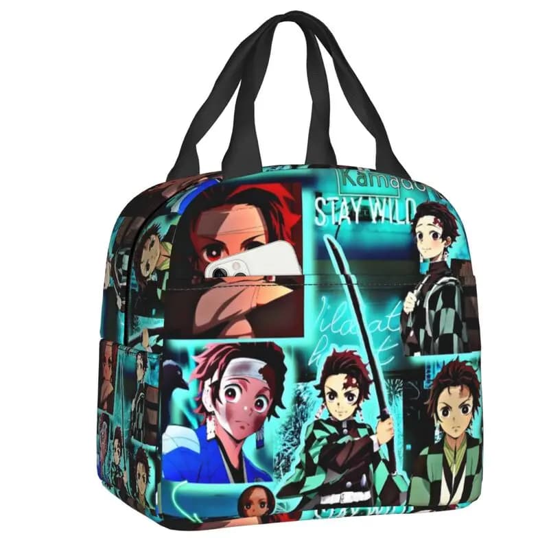 Borsa termica personalizzata Demon Slayer per uomo e donna, borsa frigo isolata per studenti, scuola, lavoro, cibo, picnic