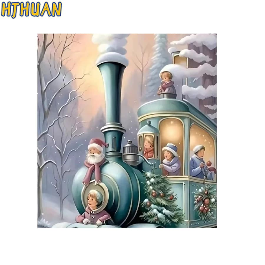 Diamond Painting Christmas train Diamond embroidery cross stitch Full Round Square Drill Mosaic diy Art Picture Home Decoration