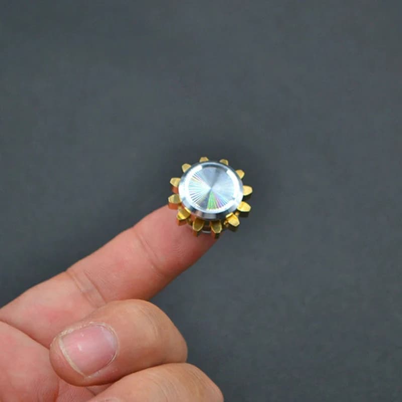Fidget Spinner Mini in Metallo con Ingranaggi, Giocattolo Antistress per Autismo, ADHD, Adulti e Bambini, Regalo di Compleanno e Natale