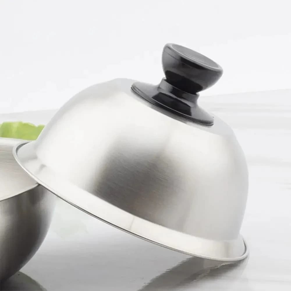 Stainless Steel Cheese Melting Dome Round Frying Pan Pot Lid Cover Cookware for Barbecue Burgers Sandwiches Steak