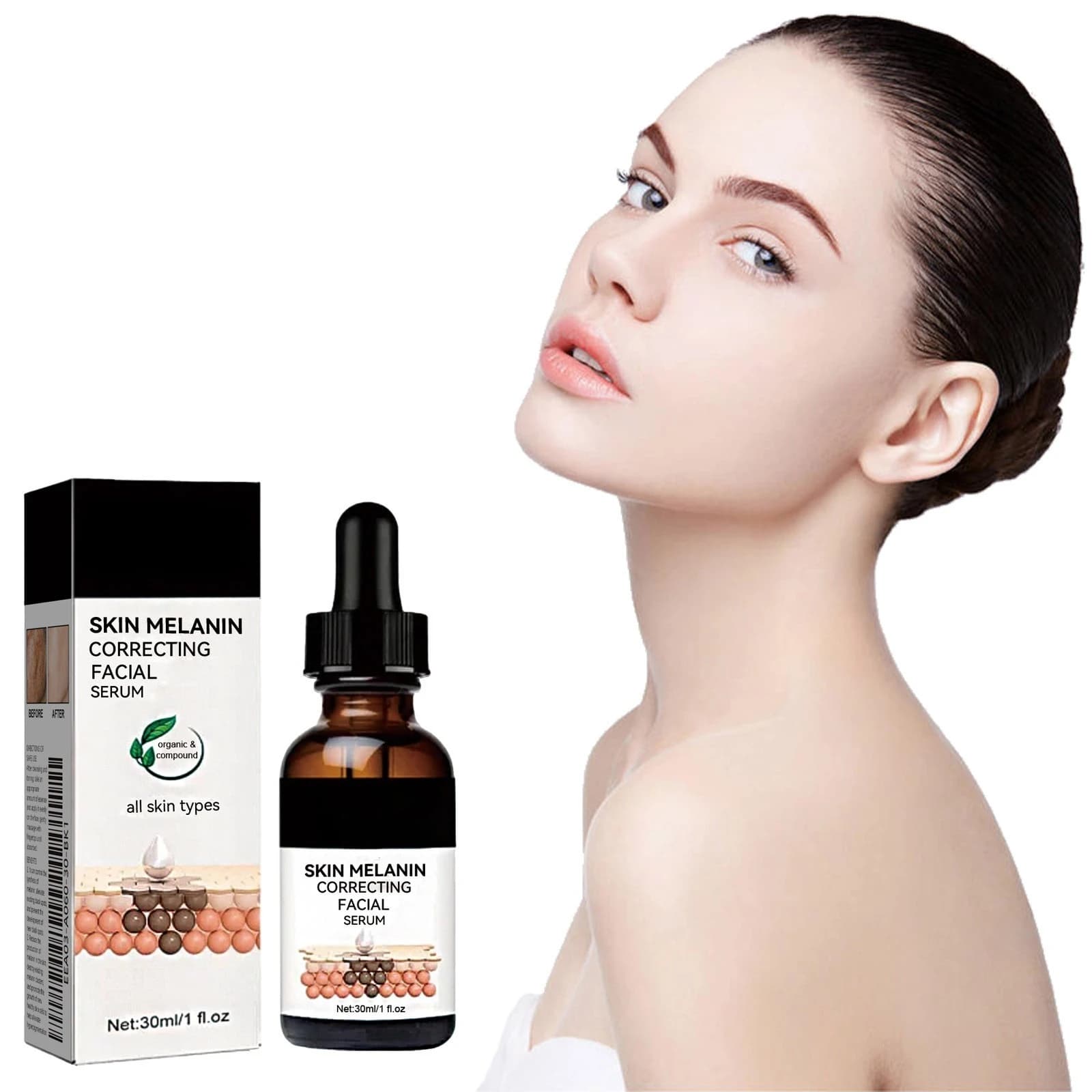 Siero viso correttore melanina Dissolvenza Macchie scure Schiarente Melasma Rimozione Schiarente Pigmento Macchia Vitamina C Essenza viso