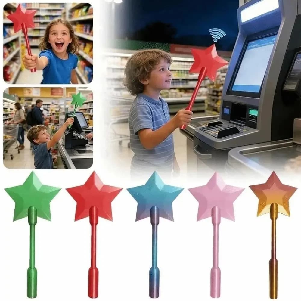Portacarte di Credito Creativo a Forma di Bacchetta Stellata Stampata in 3D, con Pagamento NFC Touch, per Uso Quotidiano di Anziani e Bambini