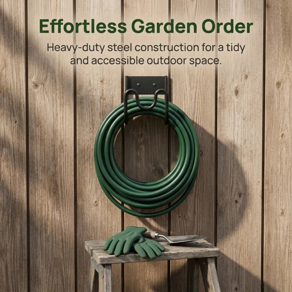 Supporto per Tubo da Giardino Antiruggine, Resistente e Robusto, per Tubi Flessibili e Cavi di Prolunga, in Metallo Robusto