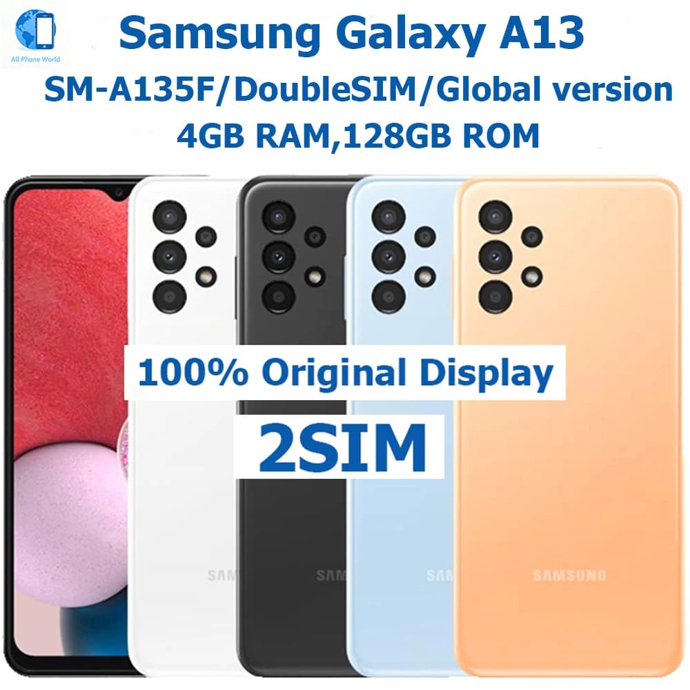 Samsung Galaxy A13 Global Edition 2SIM telefono Android intelligente Smartphone Samsung da 6,6 pollici 50MP 5000mAh 15W NFC Sblocco originale