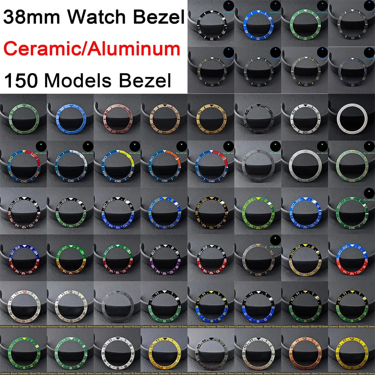 Inserto per lunetta in ceramica inclinata da 38 mm * 30,6 mm per inserto per lunetta per orologio da uomo con struttura in fibra di carbonio