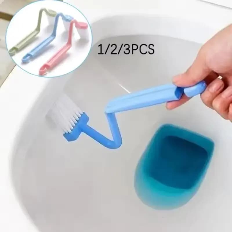Nuovo Set di 123 Pezzi Spazzola per WC Curva con Manico Lungo, Strumenti per Pulizia Profonda, Accessori per il Bagno
