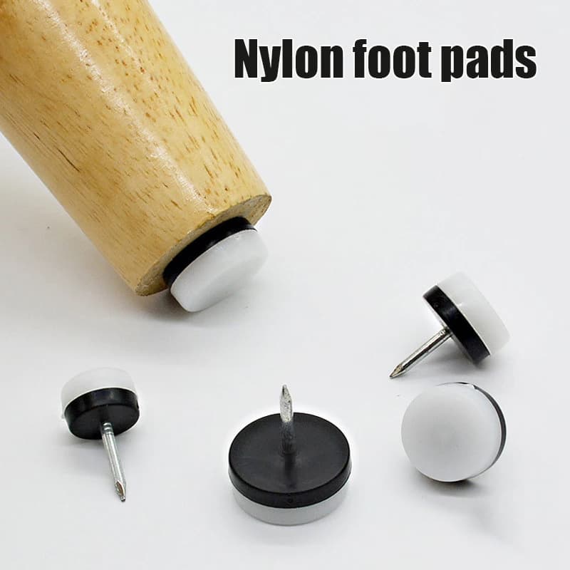Protezione per pavimento con cursore in nylon con chiodo per mobili per piedini in legno per sedie, tavoli, divani, ridurre il rumore