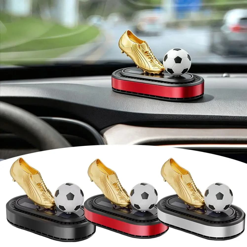 Deodorante per auto a energia solare con design a tema calcistico, deodorante per auto a lunga durata, ornamento mobile per appassionati di sport, gadget per auto