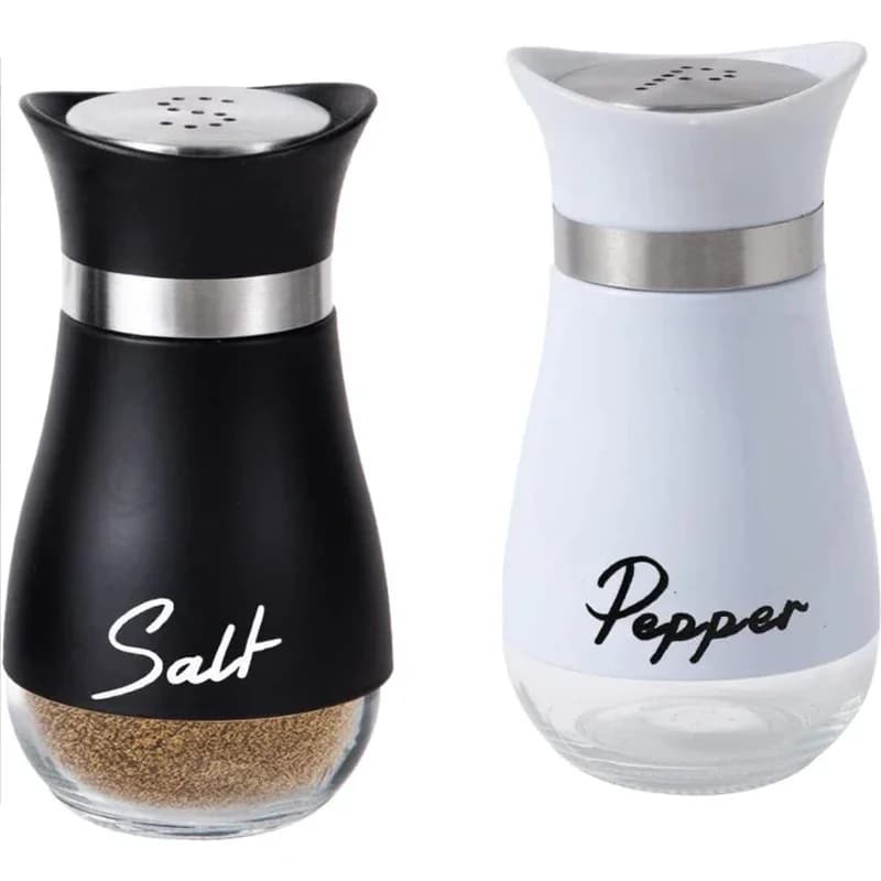 2 Pieces Glass Containers for Spices, Barbecue Storage Jars, Salt and Pepper Boxes, Kitchen Tools Organizer
