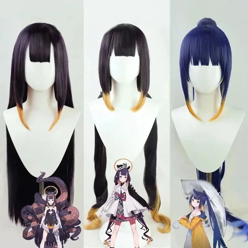 ABC1233 Types Anime VTuber Hololive Ninomae Ina’nis Cosplay Costume Heat Resistant Synthetic Hair Wig+ Fb;6'j,k.9;a