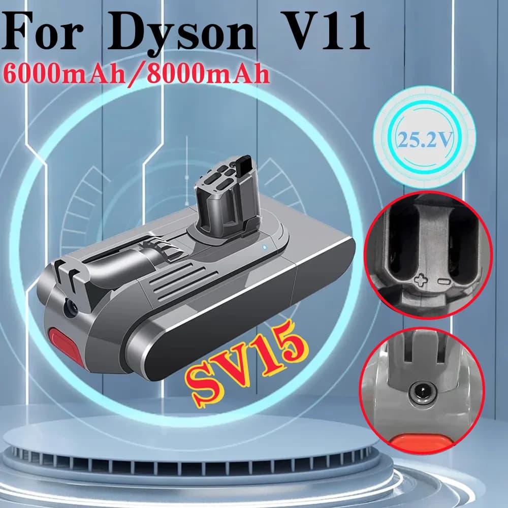 Per Dyson V11/SV15, batterie di ricambio agli ioni di litio compatibili con gli aspirapolvere V15 e V11 Absolute, V11 Animal, V11 Fluffy.