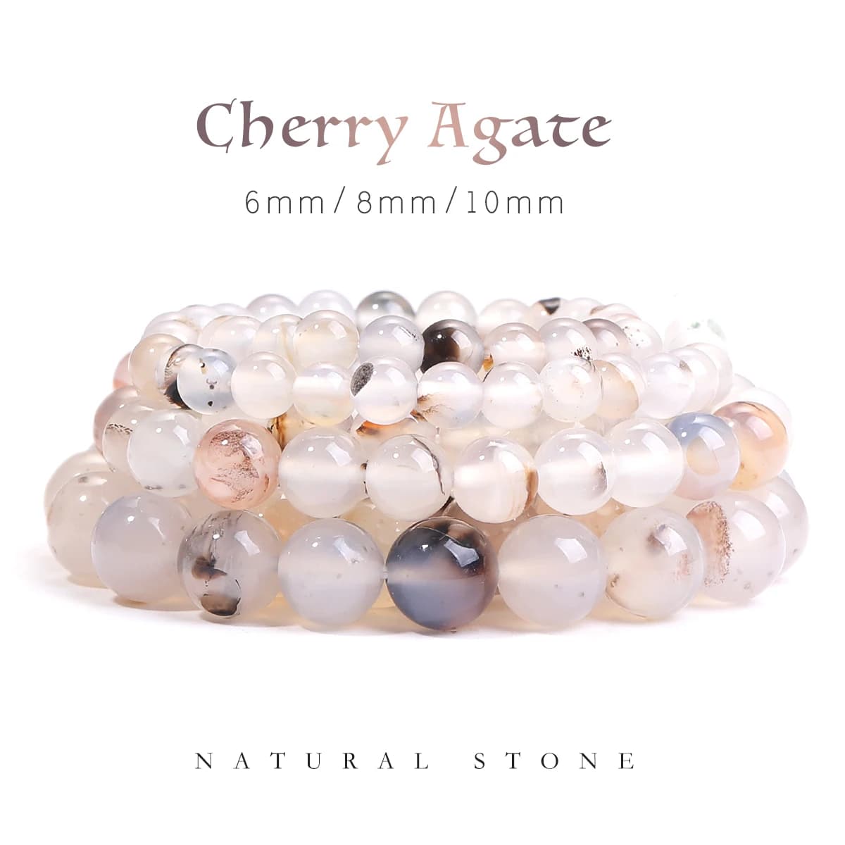 SHIJIWLS Natural Stone Cherry Agate Stone Beads For Jewelry Making DIY Bracelet Necklace Charm Round Loose Beads 6 8 10mm