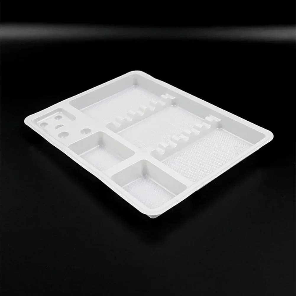 100Pcs Plastic Tattoo Makeup Dentist Mouth Mirror Tweeze Storage Plate Consumable Disposable Dental Instrument Organizer Tray