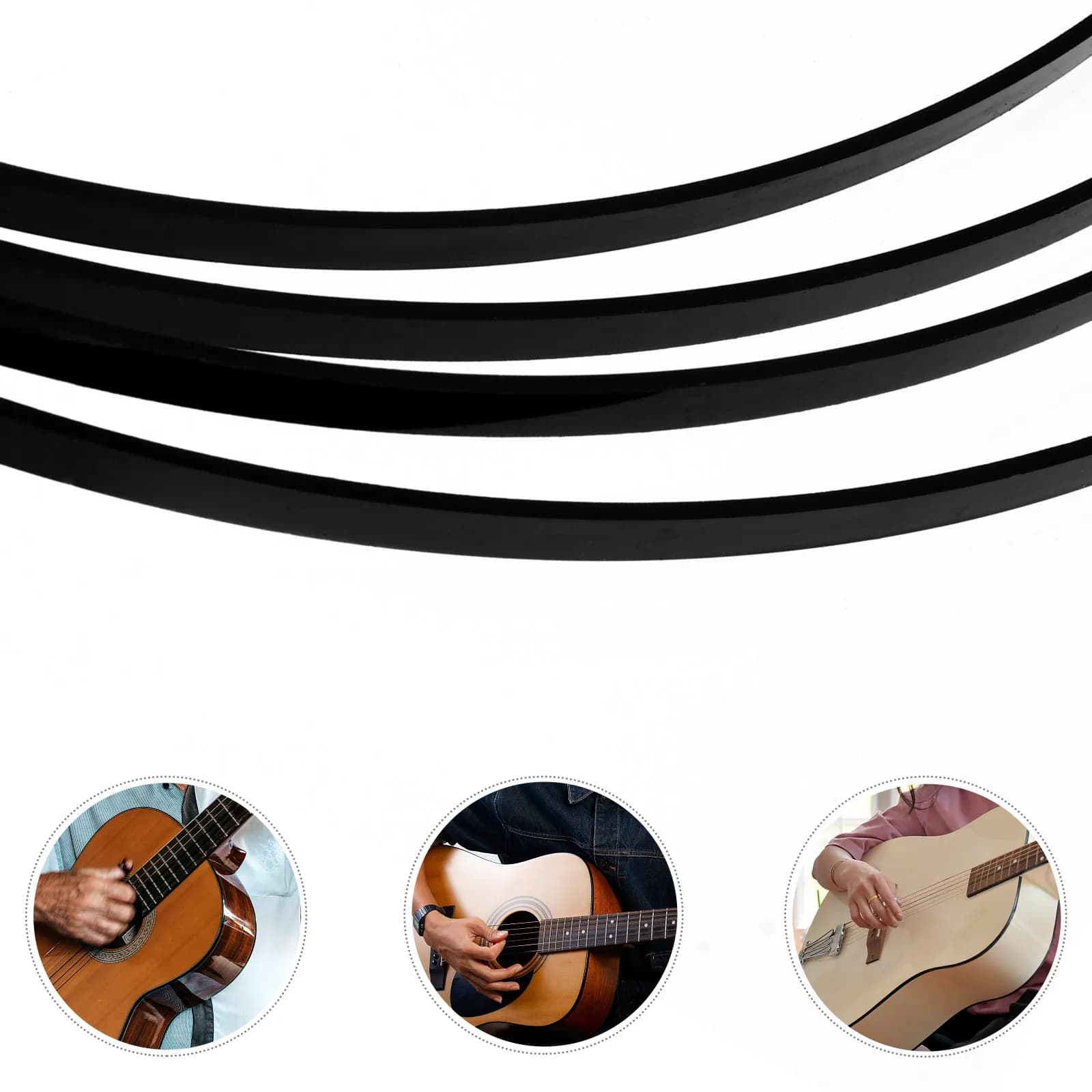 2 Pezzi Strisce di Bordatura per Chitarra in Legno, Protezione Fai-da-te per Riparazione, per Chitarra, Ukulele, Mandolino, Banjo