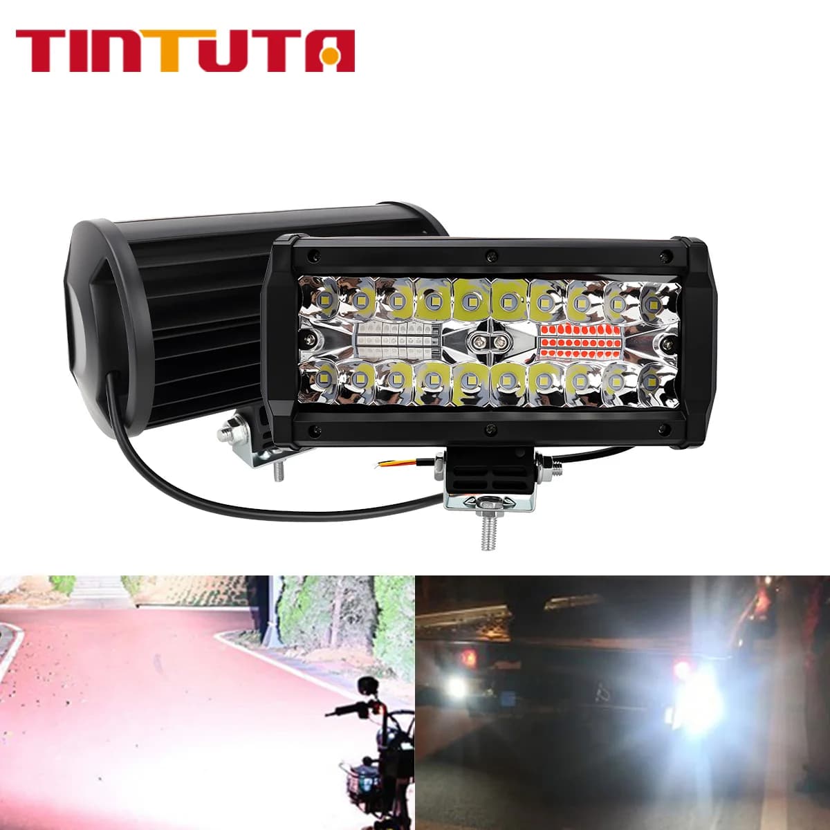 Barra luminosa da lavoro a LED per auto 12V 24V Fari a LED Faretti da 120W Lampada fendinebbia super luminosa per camion Auto SUV ATV UTV Bar Offroad 4x4