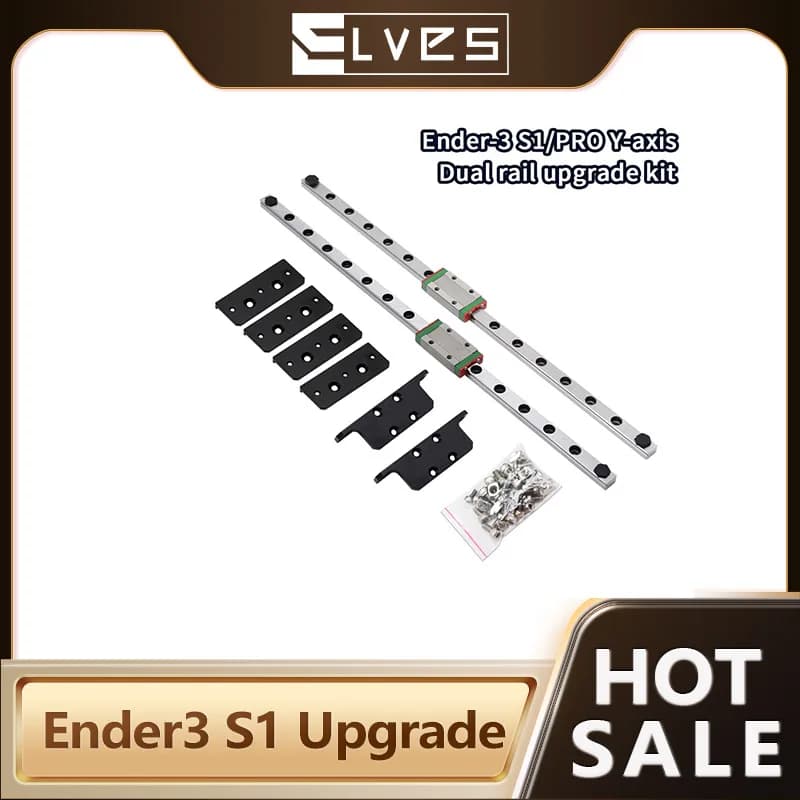 Elves Neptune Kit di aggiornamento doppio binario asse Y 3/4 per Neptune3/3 Pro/4 MGN9H Binario lineare guida lineare asse Y per parte stampante 3D