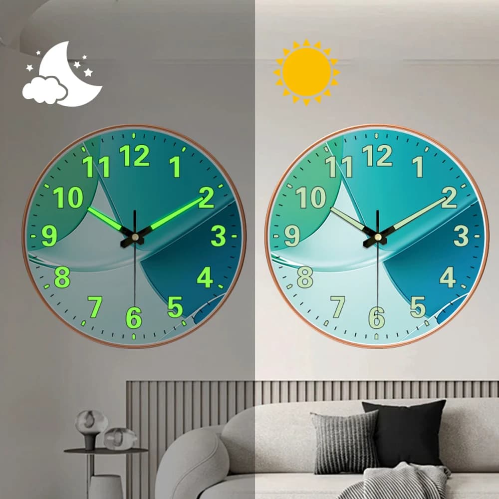 Orologio da Parete Minimalista Luminoso da 8 Pollici, Design Moderno e Lussuoso con Numeri e Lancette Illuminate per Soggiorno, Studio, Camera da Letto