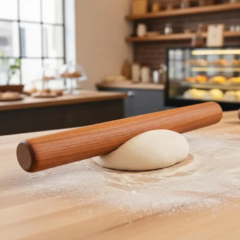 30cm Wooden Rolling Pin Dough Roller Heavy Duty Fondant Pastry Tool for Baking Decorating Bread Pizza Kitchen