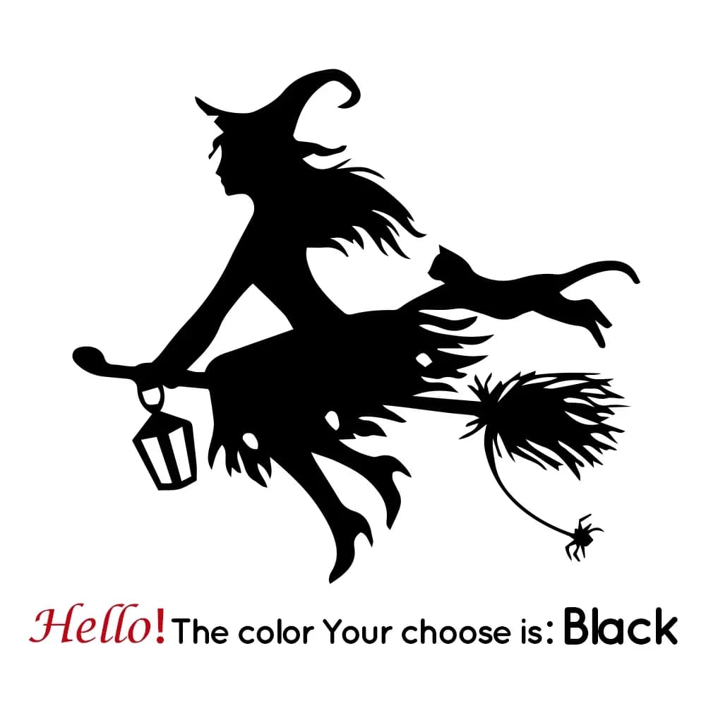 Wall decal auto personality witch sticker in vinyl auto bike decal decorative sun protection waterproof decal PVC decal, 15CM * 12CM