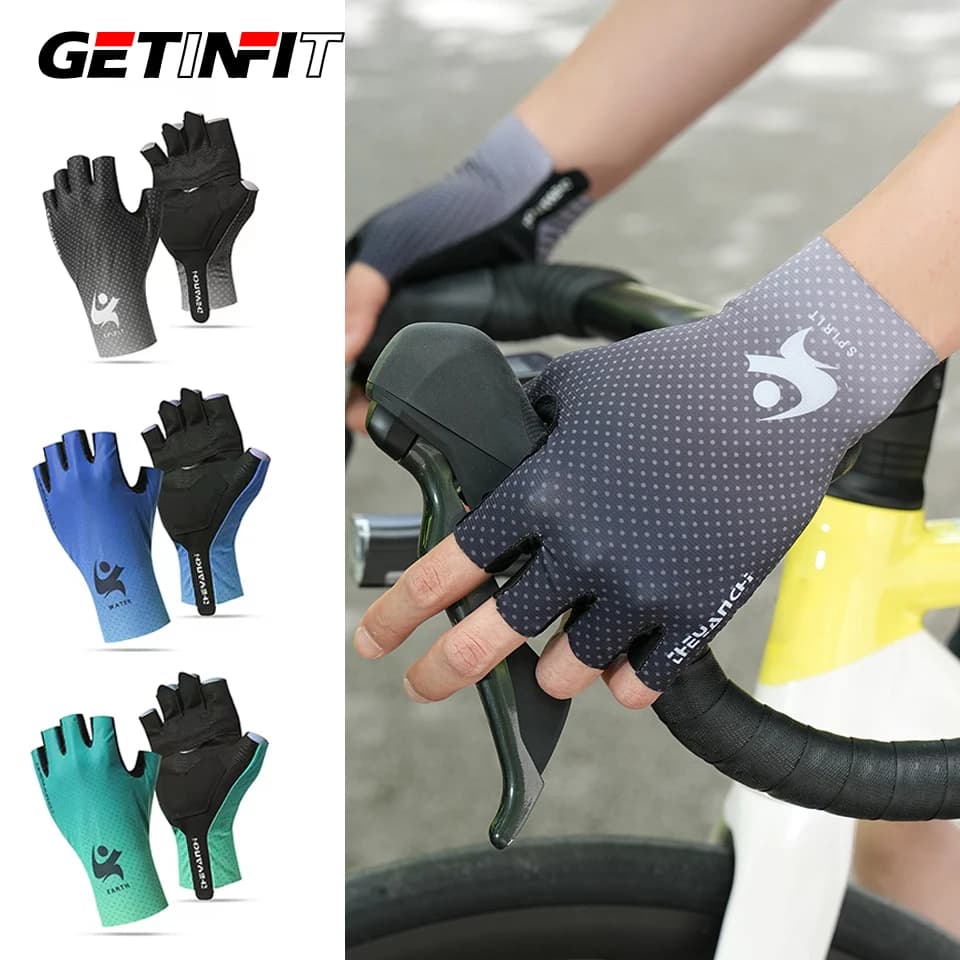 GETINFIT Half-tip elastic gloves for cycling, fishing, sports, fitness, anti-slip grip, wear-resistant, UV sun protection