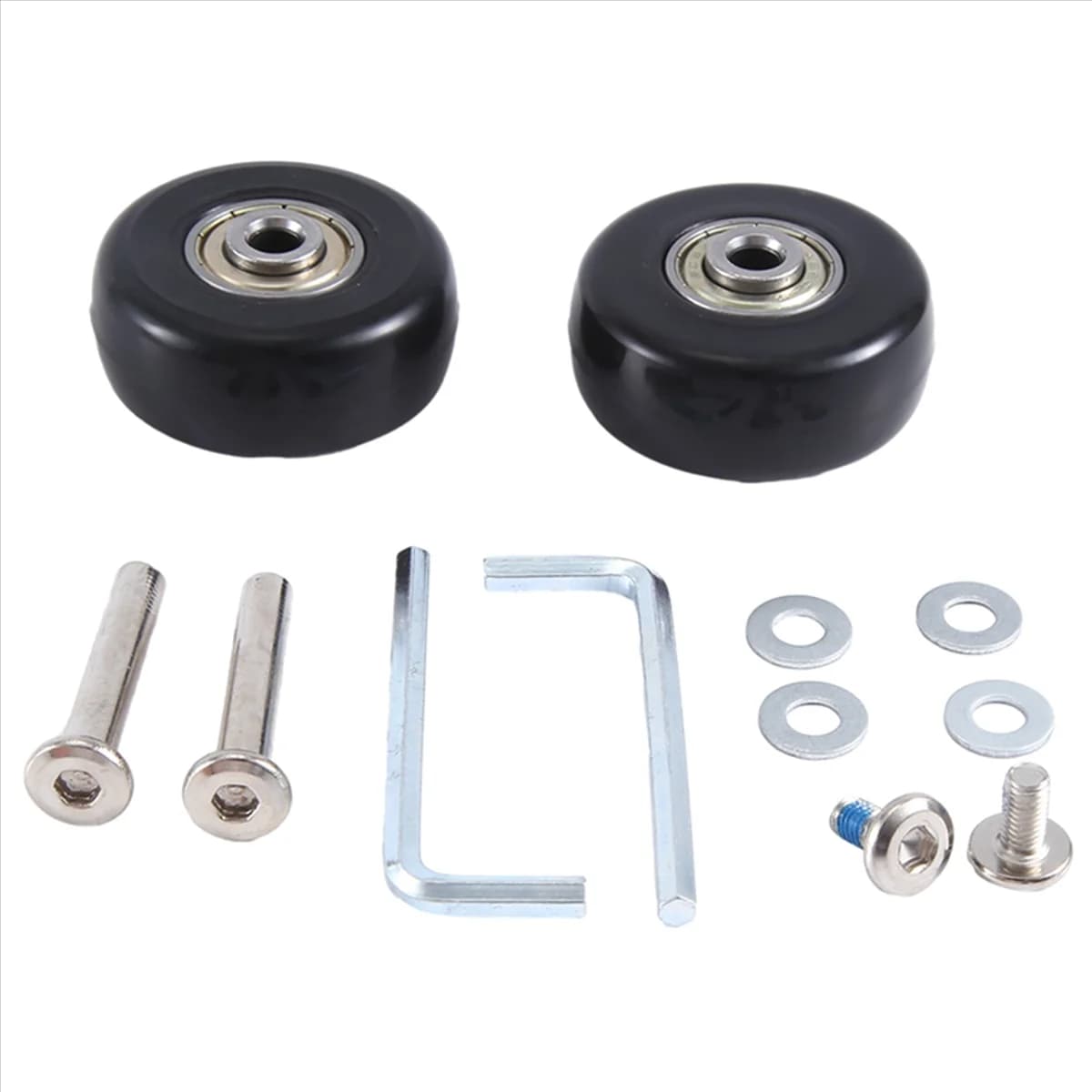 ABQR 55X18mm Set di 2 ruote di ricambio per valigie per bagagli, ruote girevoli in PU Kit di riparazione cuscinetti in acciaio al carbonio