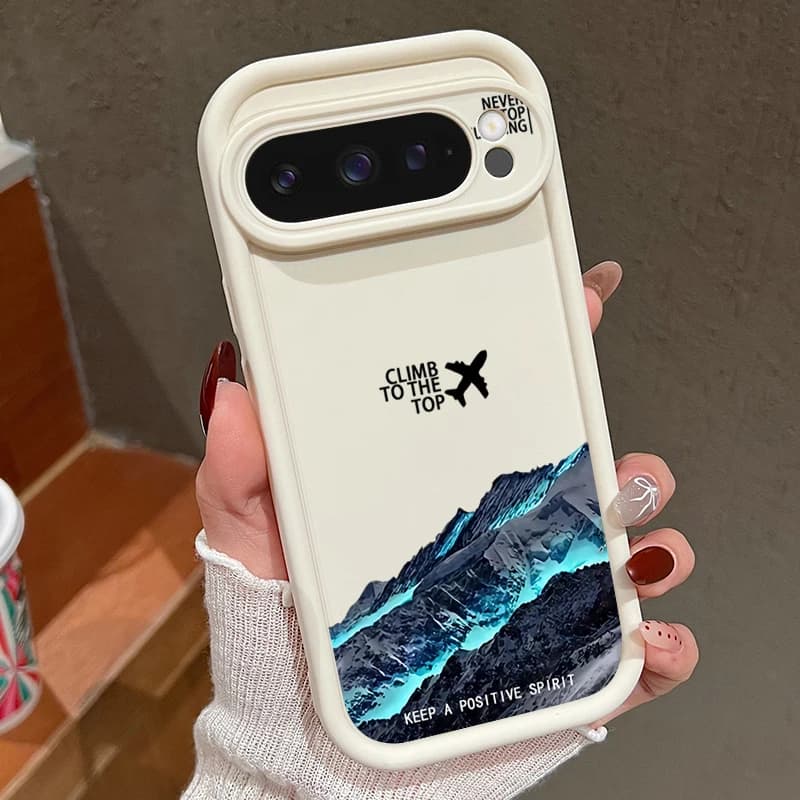 Custodia per telefono modello aeroplano Snow Mountain per Google Pixel 10 9 8 7 Pro 9A 8A Pixel 9 10 Pro XL Cover in TPU tinta unita antiurto