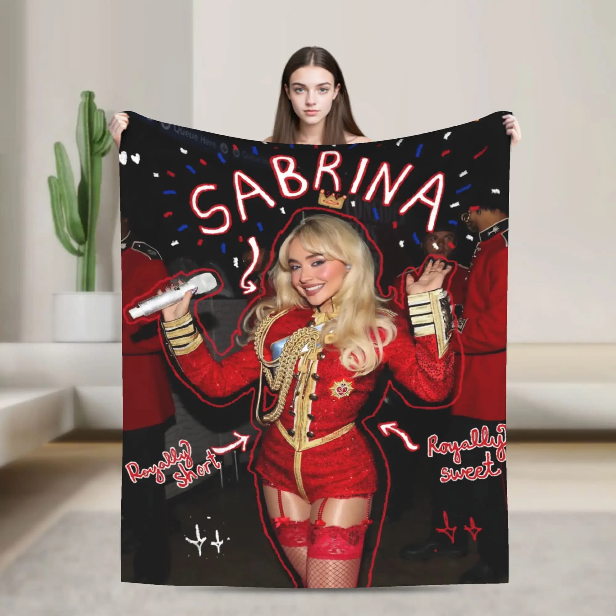 Coperta da carpentiere Sabrina Best Friend da uomo Coperta da tiro in peluche super morbida per divano sedia divano letto Copriletto in flanella