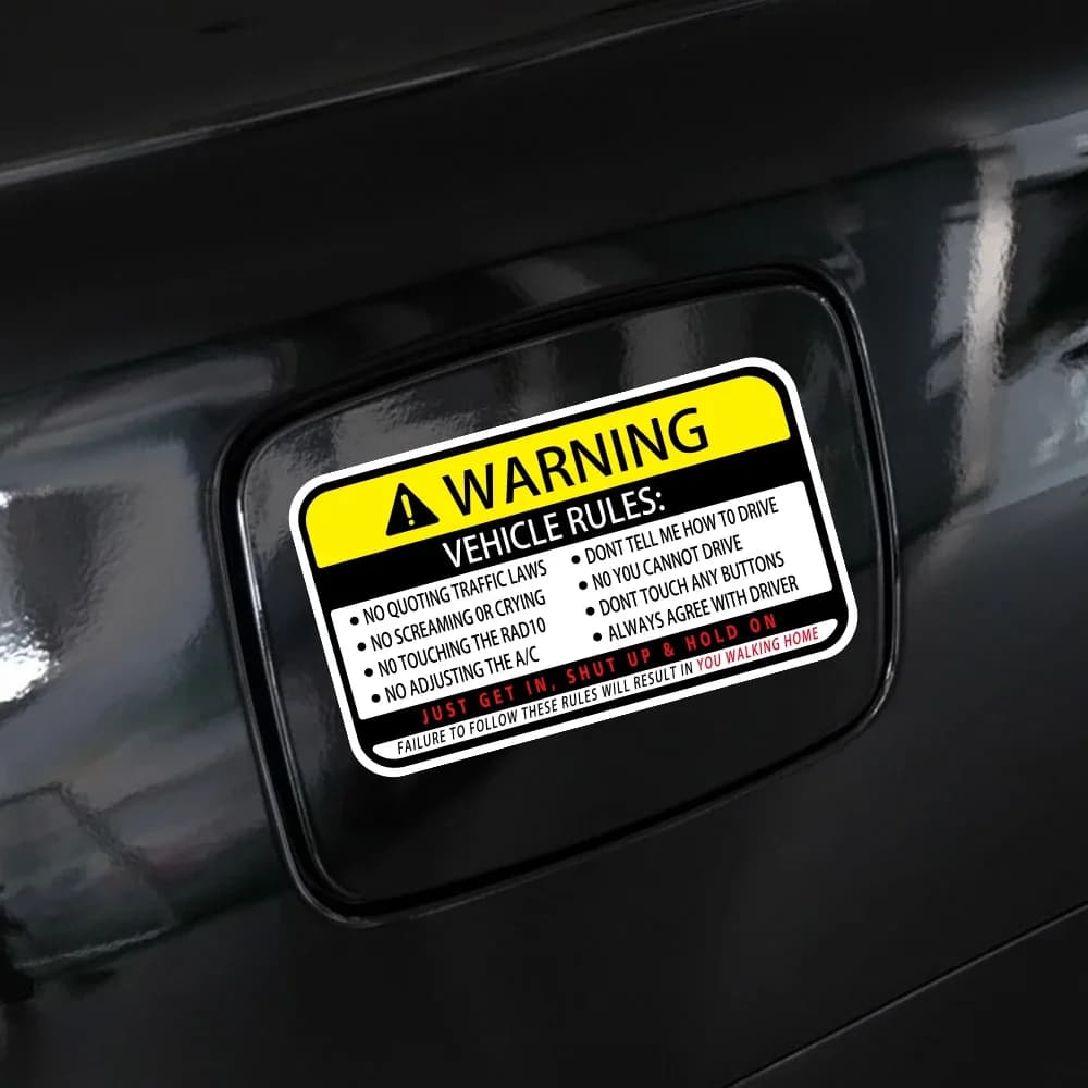 13x7.7cm Warning Words Car Stickers Funny Vinyl Film Decal Motorcycle Car Bumper Windows Laptop Walls Car Decoration Accessories
